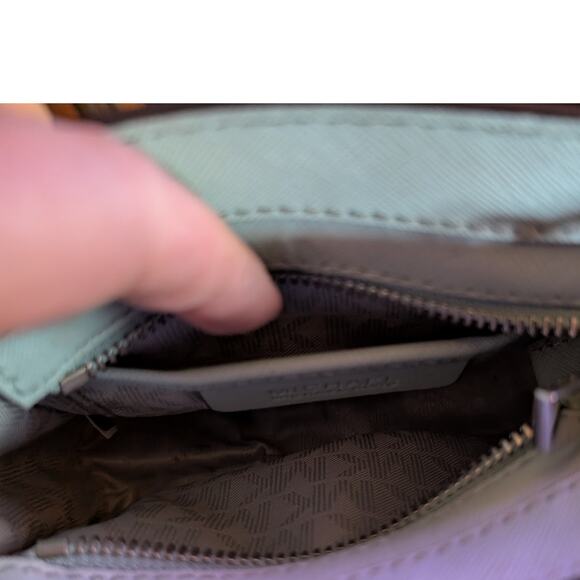 MICHAEL Michael Kors Dillon Top Zip Extra Small Leather Blue Crossbody Bag - Picture 4 of 5